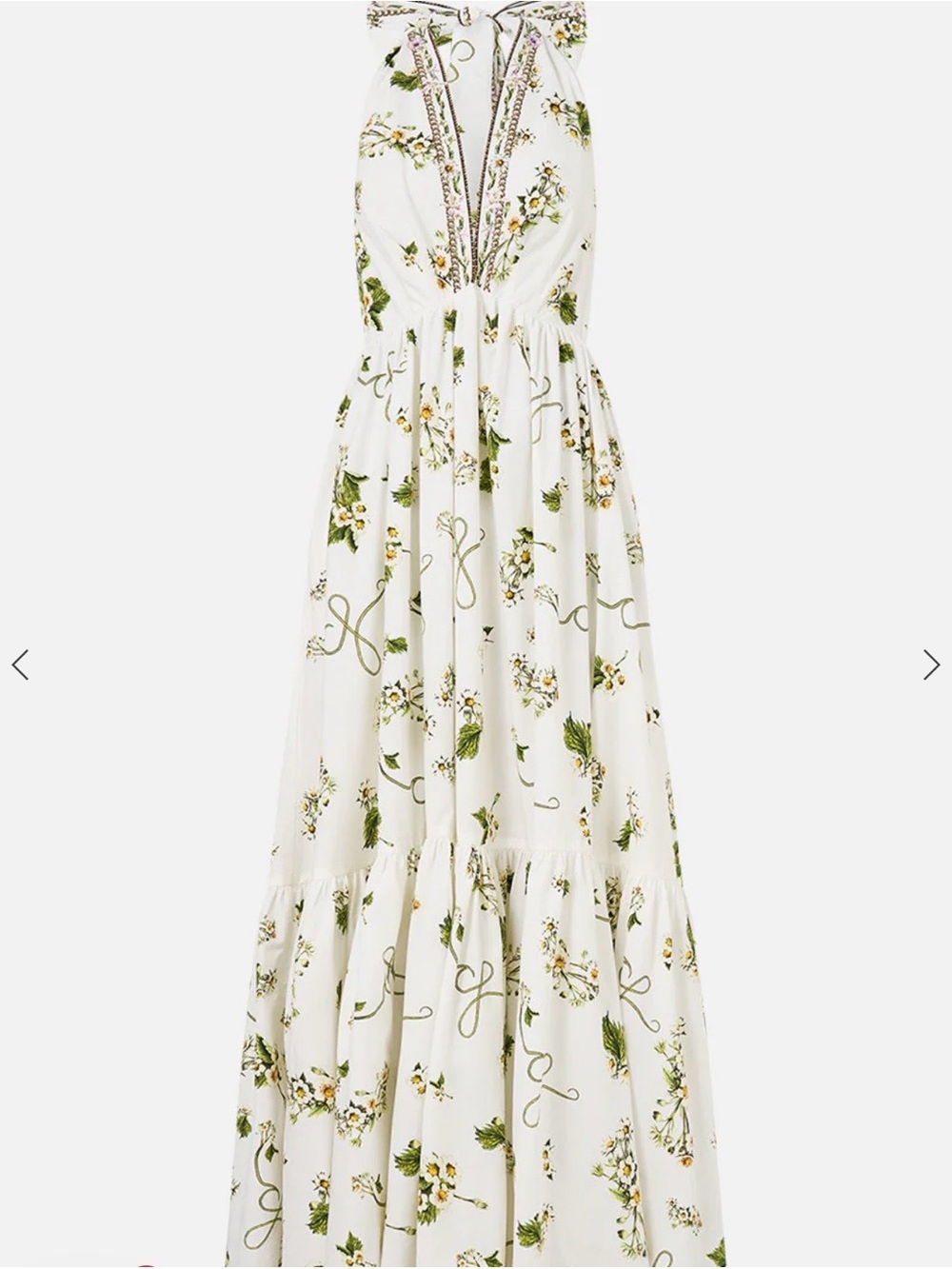 Camilla Ruffle Hem Embellished Halter Dress Botanical Utopia - Picture 3 of 4